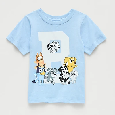 Toddler Girls Crew Neck Short Sleeve Regular Fit Bluey Graphic T-Shirt