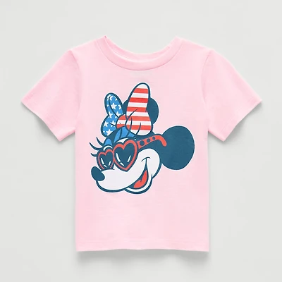 Toddler Girls Crew Neck Short Sleeve Regular Fit Minnie Mouse Graphic T-Shirt
