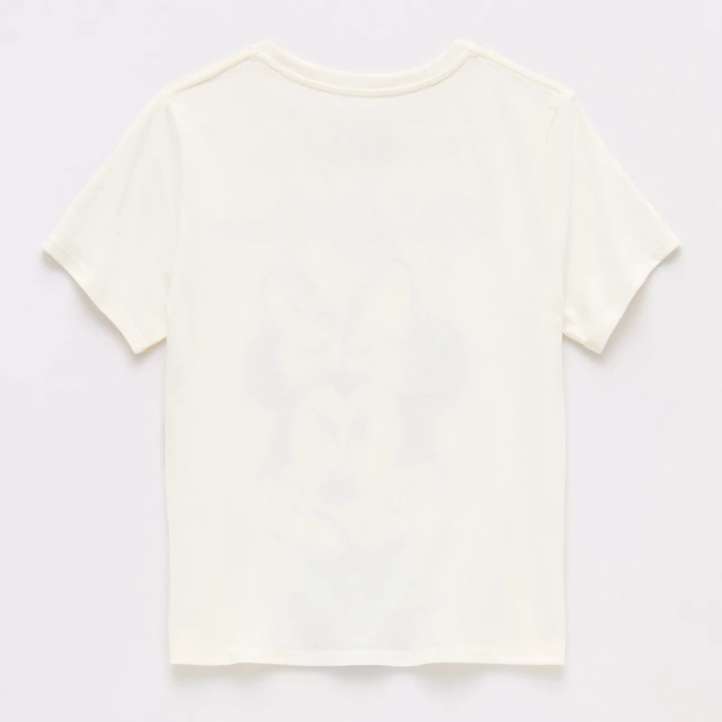 Disney Collection Girls Crew Neck Short Sleeve Regular Fit Minnie Mouse Graphic T-Shirt