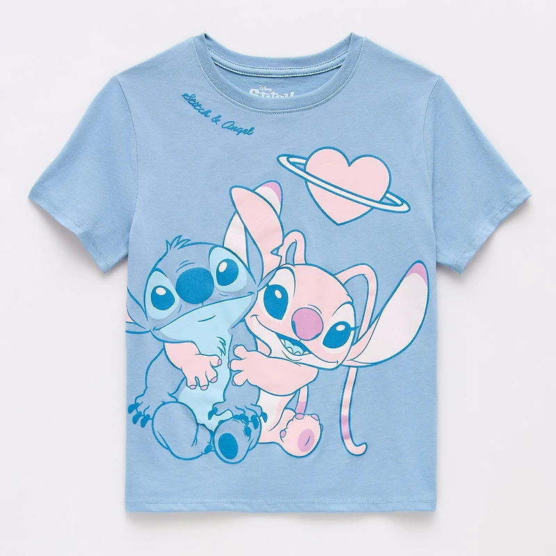 Disney Collection Girls Crew Neck Short Sleeve Regular Fit Graphic T-Shirt