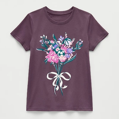 Xersion Little & Big Kid Girls Crew Neck Short Sleeve Regular Fit Graphic T-Shirt