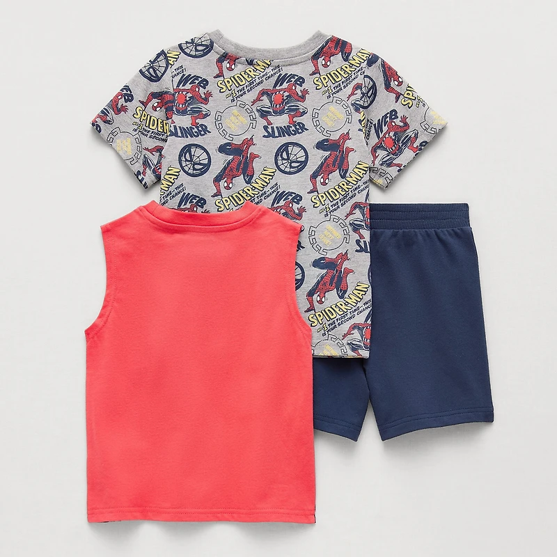 Toddler Boys Marvel Spiderman 3-pc. Short Set