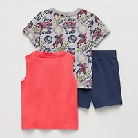 Toddler Boys Marvel Spiderman 3-pc. Short Set