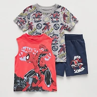 Toddler Boys Marvel Spiderman 3-pc. Short Set