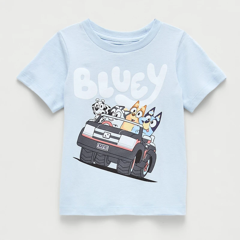 Toddler Boys Crew Neck Short Sleeve Regular Fit Bluey Graphic T-Shirt
