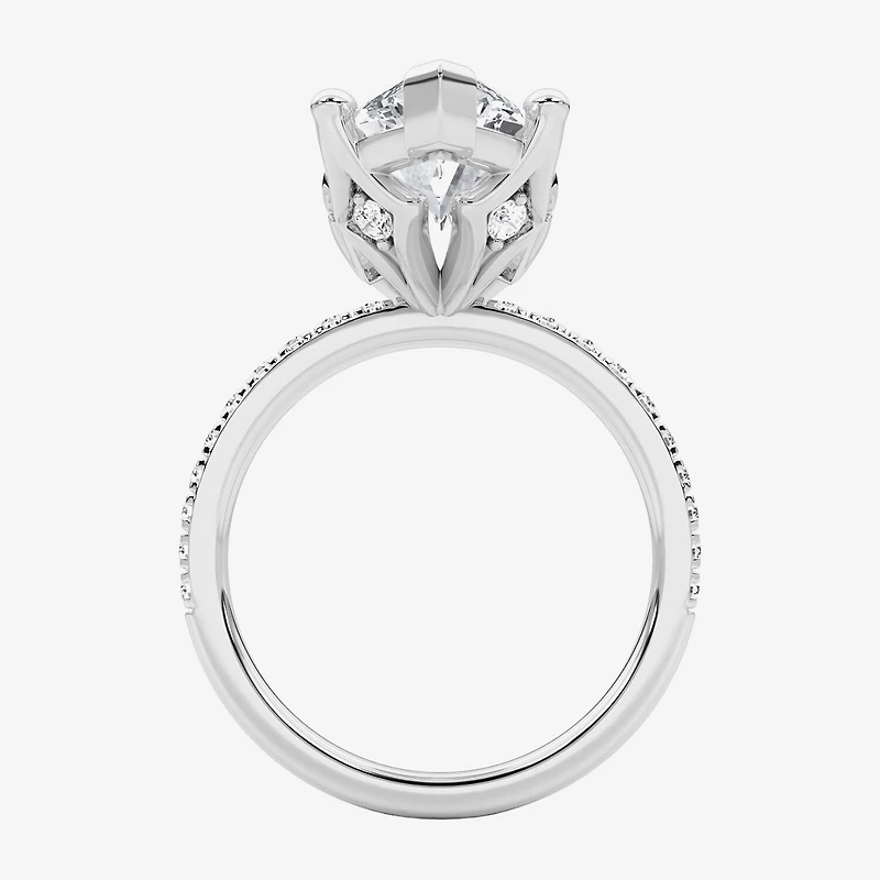 Grown Gorgeous (F / Vs2) Womens 7 Ct.T.W. Lab White Diamond 14K Gold Oval Side Stone Engagement Ring