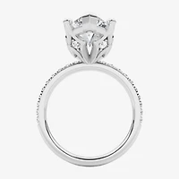Grown Gorgeous (F / Vs2) Womens 7 Ct.T.W. Lab White Diamond 14K Gold Oval Side Stone Engagement Ring