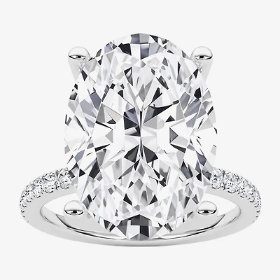 Grown Gorgeous (F / Vs2) Womens 7 Ct.T.W. Lab White Diamond 14K Gold Oval Side Stone Engagement Ring