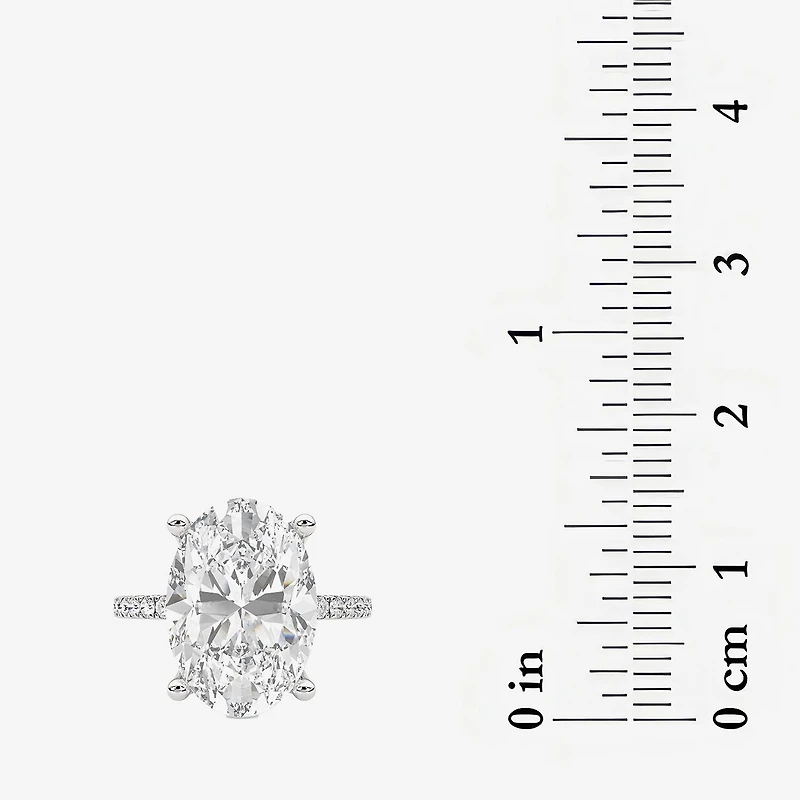 Grown Gorgeous (F / Vs2) Womens 7 Ct.T.W. Lab White Diamond 14K Gold Oval Side Stone Engagement Ring