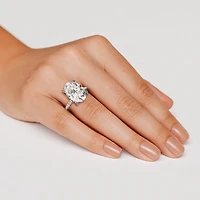 Grown Gorgeous (F / Vs2) Womens 7 Ct.T.W. Lab White Diamond 14K Gold Oval Side Stone Engagement Ring