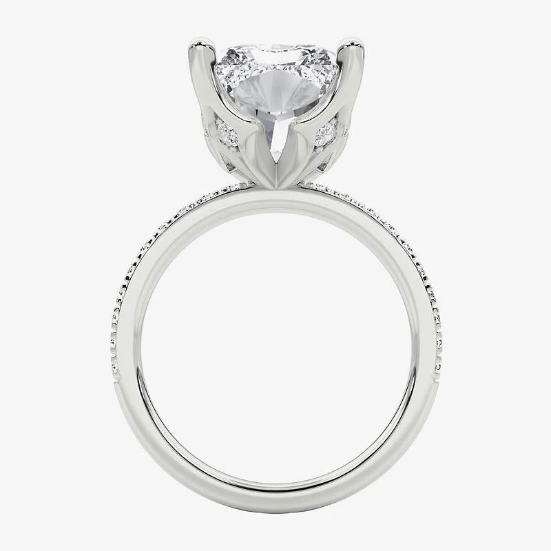 Grown Gorgeous (F / Vs2) Womens 7 Ct.T.W. Lab White Diamond 14K Gold Rectangular Side Stone Engagement Ring