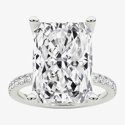 Grown Gorgeous (F / Vs2) Womens 7 Ct.T.W. Lab White Diamond 14K Gold Rectangular Side Stone Engagement Ring