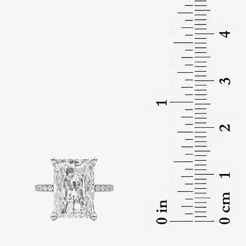 Grown Gorgeous (F / Vs2) Womens 7 Ct.T.W. Lab White Diamond 14K Gold Rectangular Side Stone Engagement Ring