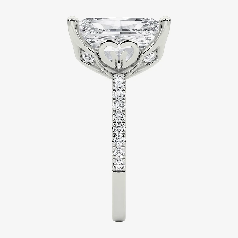 Grown Gorgeous (F / Vs2) Womens 7 Ct.T.W. Lab White Diamond 14K Gold Rectangular Side Stone Engagement Ring