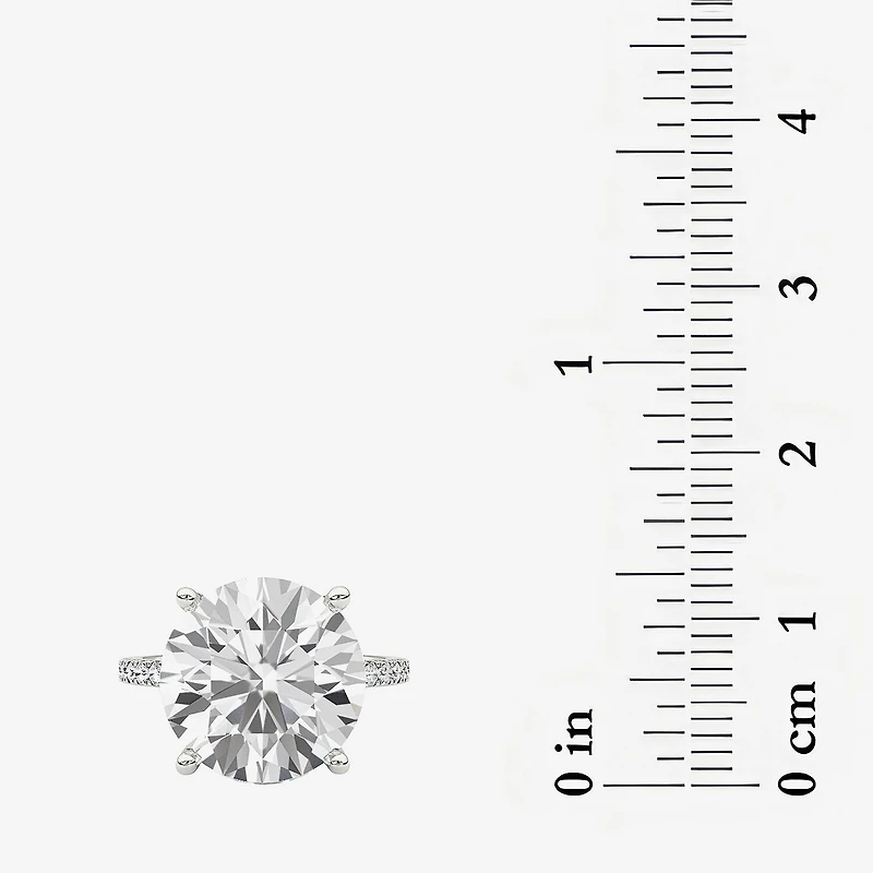 Grown Gorgeous (F / Vs2) Womens 7 Ct.T.W. Lab White Diamond 14K Gold Round Side Stone Engagement Ring