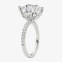 Grown Gorgeous (F / Vs2) Womens 7 Ct.T.W. Lab White Diamond 14K Gold Round Side Stone Engagement Ring
