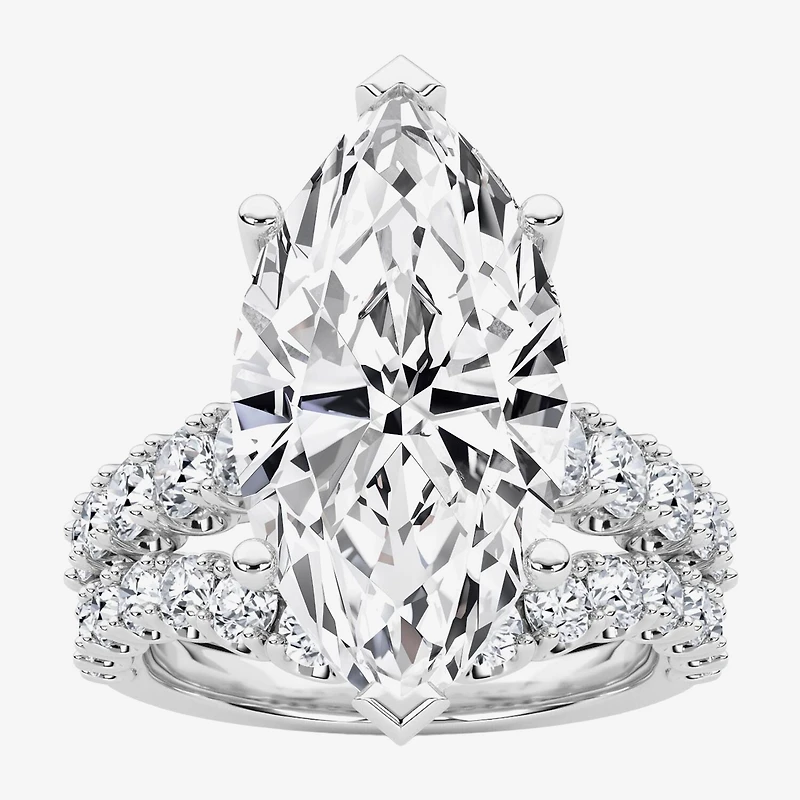 Grown Gorgeous (F / Vs2) Womens 1/ Ct. T.W. Lab White Diamond 14K Gold Marquise Side Stone Bridal Set