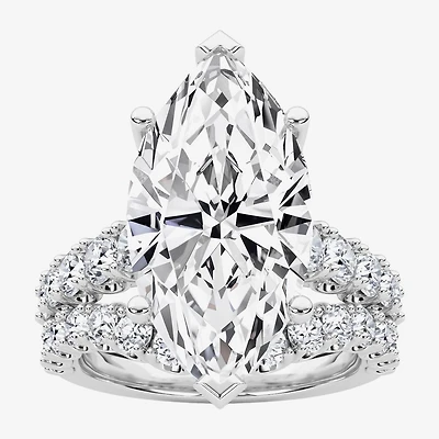 Grown Gorgeous (F / Vs2) Womens 1/ Ct. T.W. Lab White Diamond 14K Gold Marquise Side Stone Bridal Set