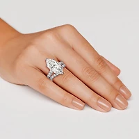 Grown Gorgeous (F / Vs2) Womens 1/ Ct. T.W. Lab White Diamond 14K Gold Marquise Side Stone Bridal Set