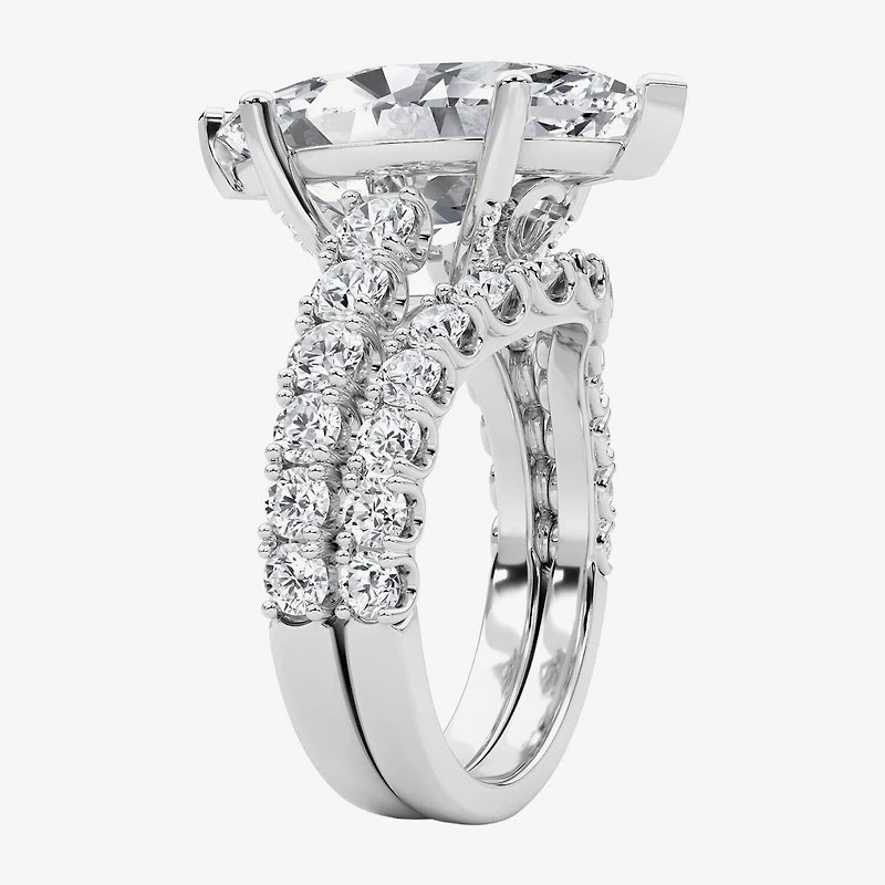 Grown Gorgeous (F / Vs2) Womens 1/ Ct. T.W. Lab White Diamond 14K Gold Marquise Side Stone Bridal Set