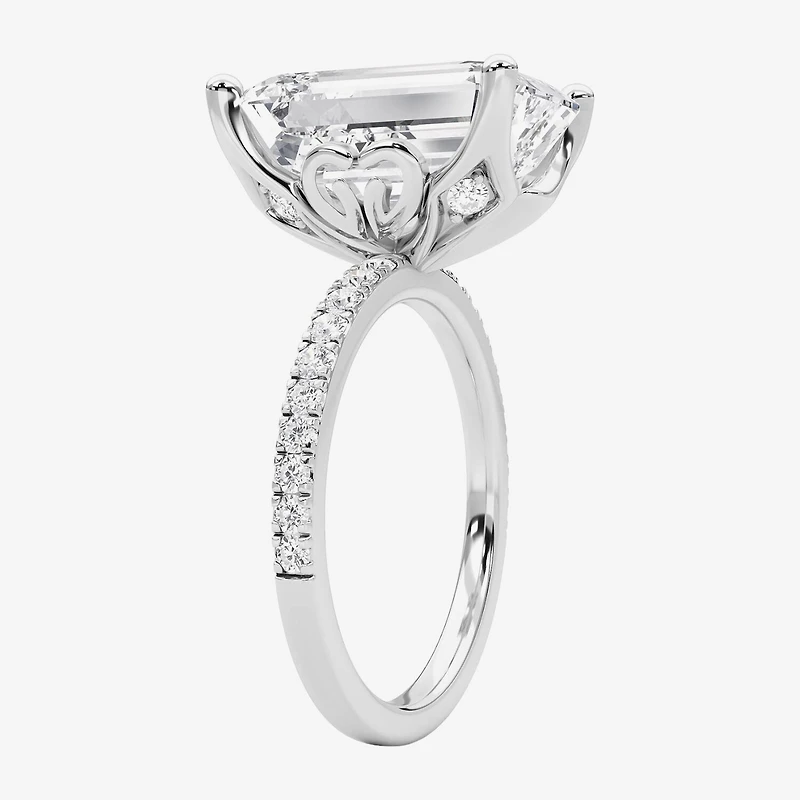 Grown Gorgeous (F / Vs2) Womens 7 Ct.T.W. Lab White Diamond 14K Gold Side Stone Engagement Ring