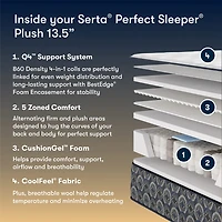 The Serta Perfect Sleeper Mondale 13.5" Plush Tight Top - Mattress + Adjustable Base