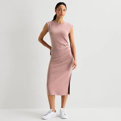 Stylus Womens Crew Neck Sleeveless Sheath Dress