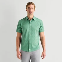 St. John's Bay Performance Knit Mens Short Sleeve Classic Fit STRETCH FABRIC Button-Down Shirt