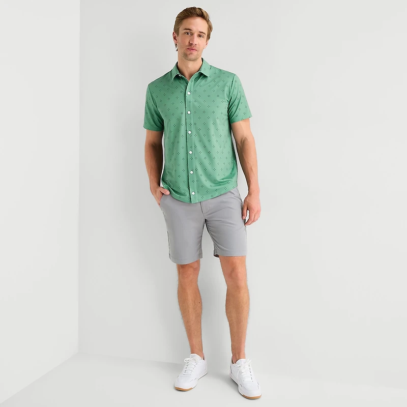 St. John's Bay Performance Knit Mens Short Sleeve Classic Fit STRETCH FABRIC Button-Down Shirt