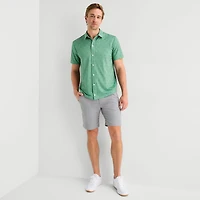 St. John's Bay Performance Knit Mens Short Sleeve Classic Fit STRETCH FABRIC Button-Down Shirt