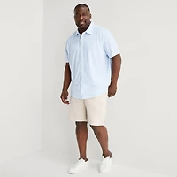 St. John's Bay Performance Knit Mens Short Sleeve Classic Fit Stretch Fabric Big and Tall Button-Down Shirt