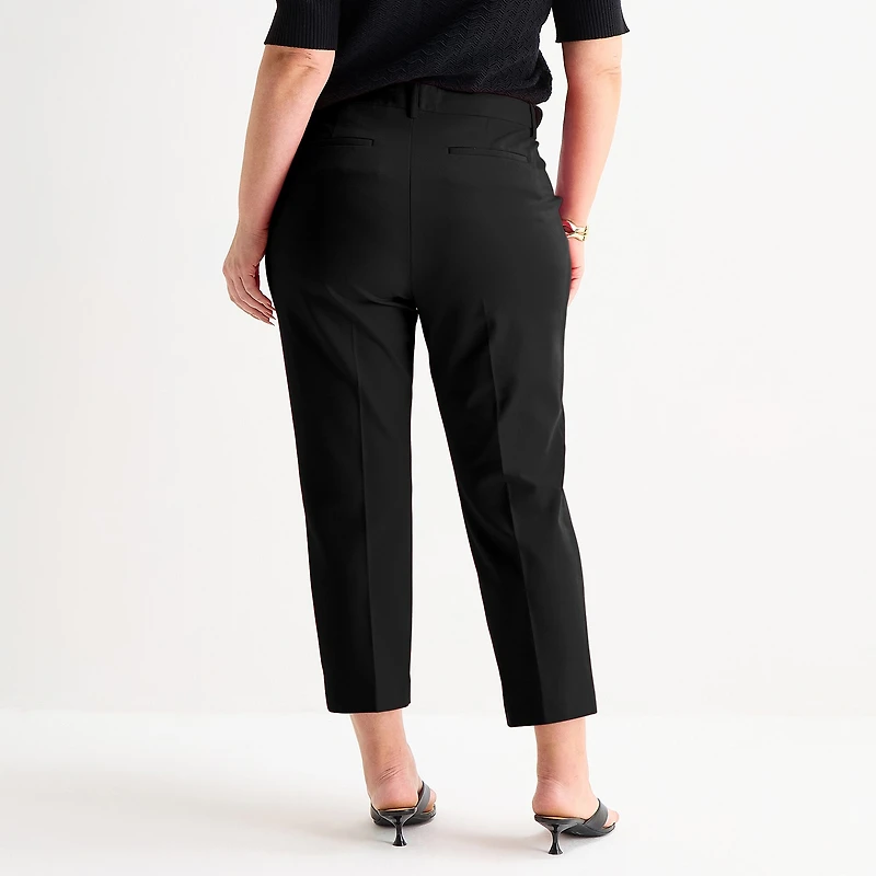 Liz Claiborne Emma Womens Plus Straight Mid Rise Ankle Pant
