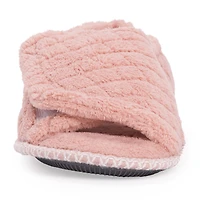 Muk Luks Marylou Micro Chenille Womens Memory Foam Slip-On Slippers