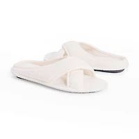 Muk Luks Ada Crossband Womens Memory Foam Slip-On Slippers
