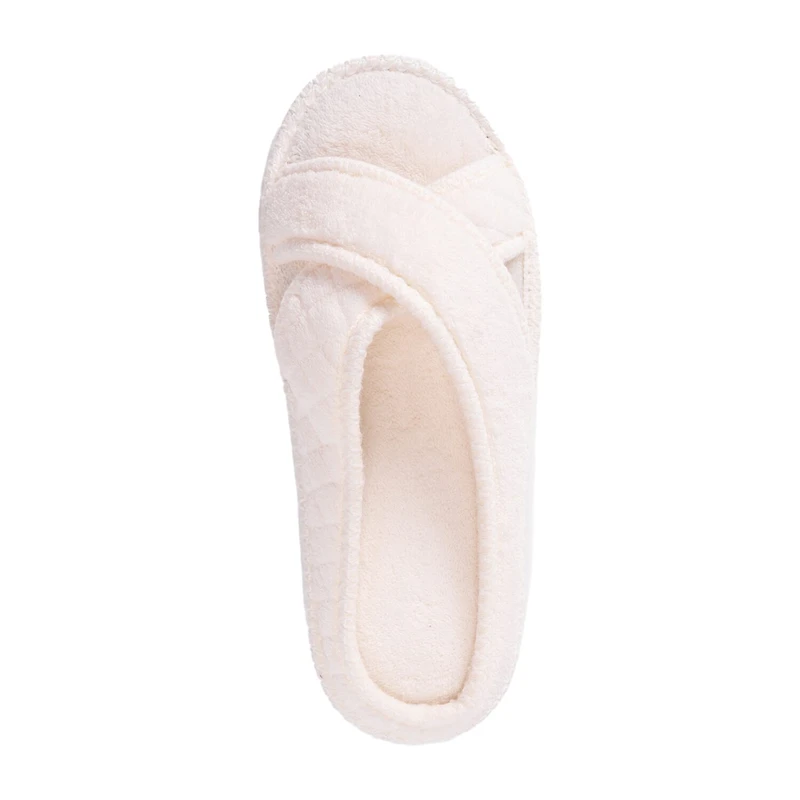Muk Luks Ada Crossband Womens Memory Foam Slip-On Slippers