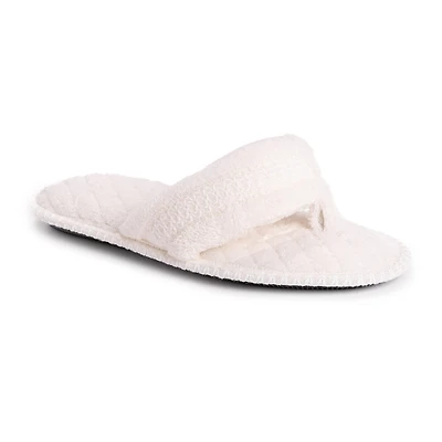 Muk Luks Darlene Thong Womens Memory Foam Slip-On Slippers