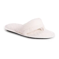Muk Luks Darlene Thong Womens Memory Foam Slip-On Slippers