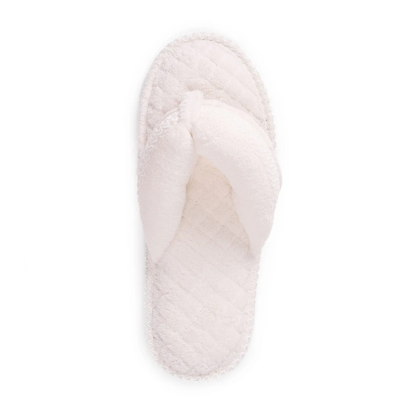 Muk Luks Darlene Thong Womens Memory Foam Slip-On Slippers
