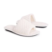Muk Luks Sally Open Toe Scuff Womens Memory Foam Slip-On Slippers