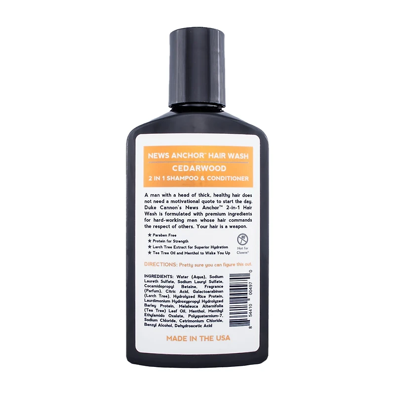 Duke Cannon News Anchor 2-In-1 - Cedarwood Shampoo 10 oz.
