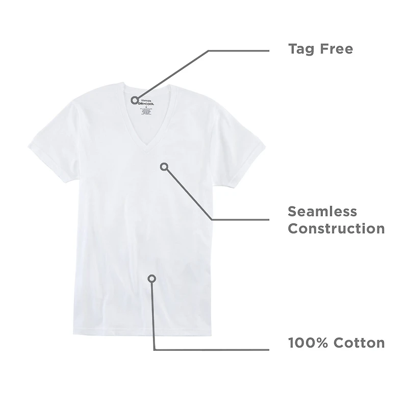 Stafford Ultra Soft Mens 4 Pack Short Sleeve V Neck T-Shirt Big and Tall