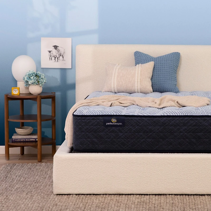 Serta Perfect Sleeper Blue Lagoon Nights 13.5" Medium Tight Top - Mattress + Box Spring