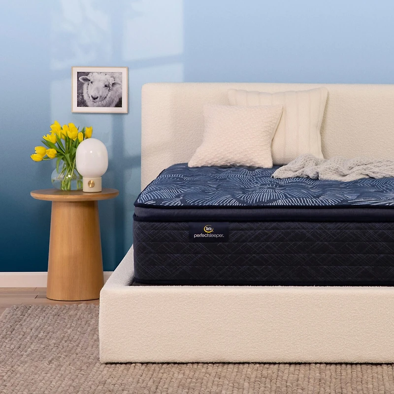 Serta Perfect Sleeper Cobalt Calm Plus 14.5" Medium Pillow Top - Mattress + Box Spring