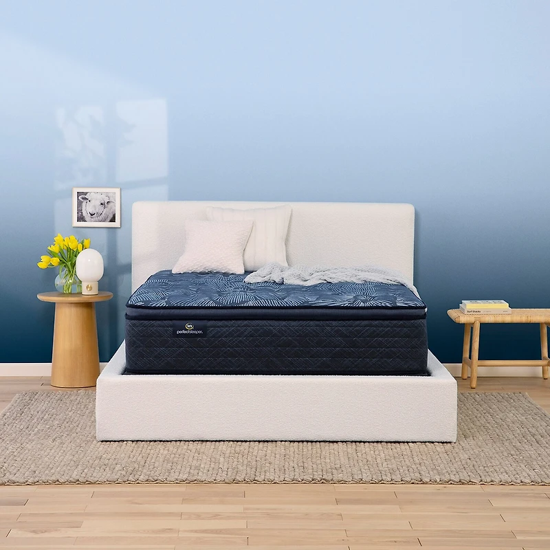 Serta Perfect Sleeper Cobalt Calm Plus 14.5" Medium Pillow Top - Mattress + Box Spring