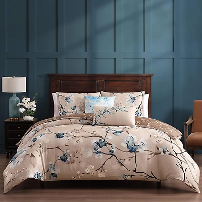 Bebejan Blue Blossom 5-pc. Midweight Reversible Comforter Set