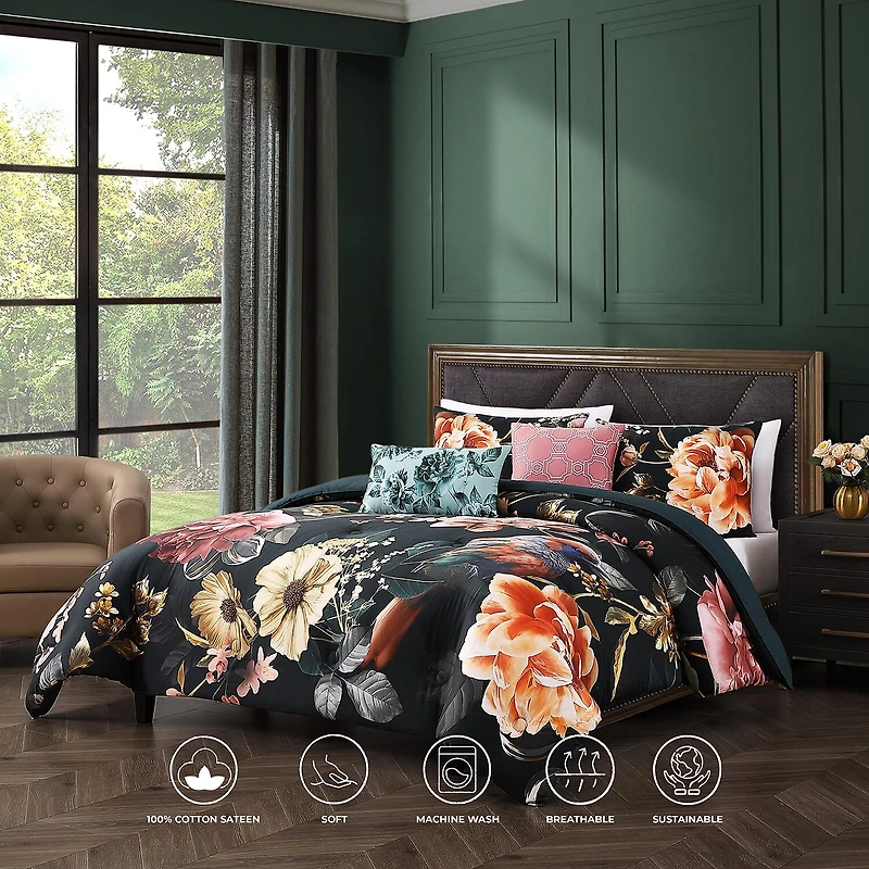 Bebejan Botanical Bird 5-pc. Midweight Reversible Comforter Set