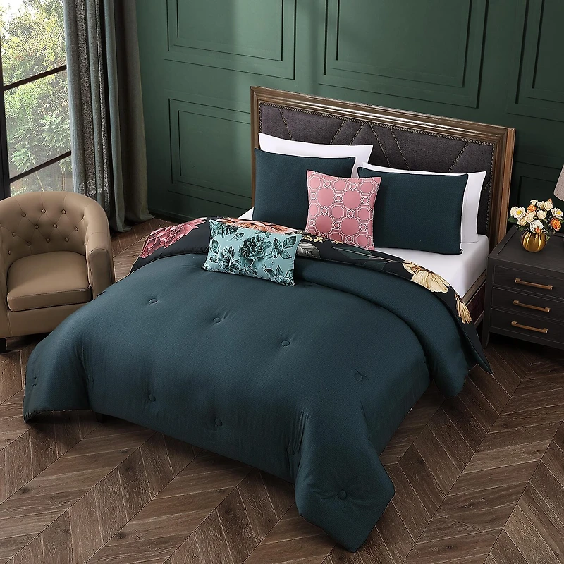 Bebejan Botanical Bird 5-pc. Midweight Reversible Comforter Set