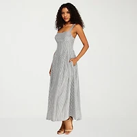 Premier Amour Womens Sweetheart Neck Sleeveless Maxi Dress