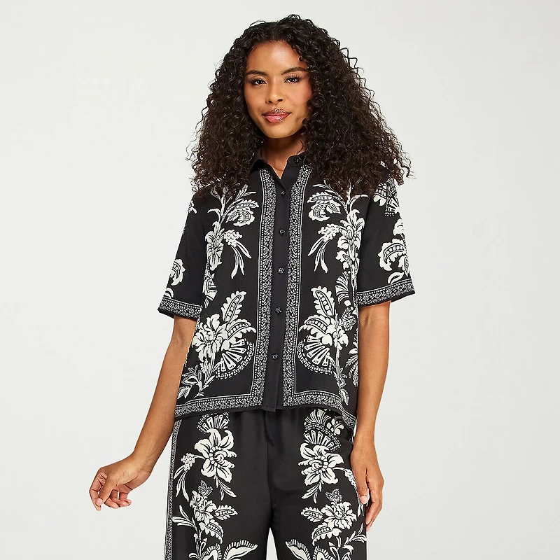 Premier Amour Womens Short Sleeve Blouse