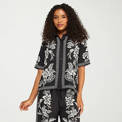 Premier Amour Womens Short Sleeve Blouse